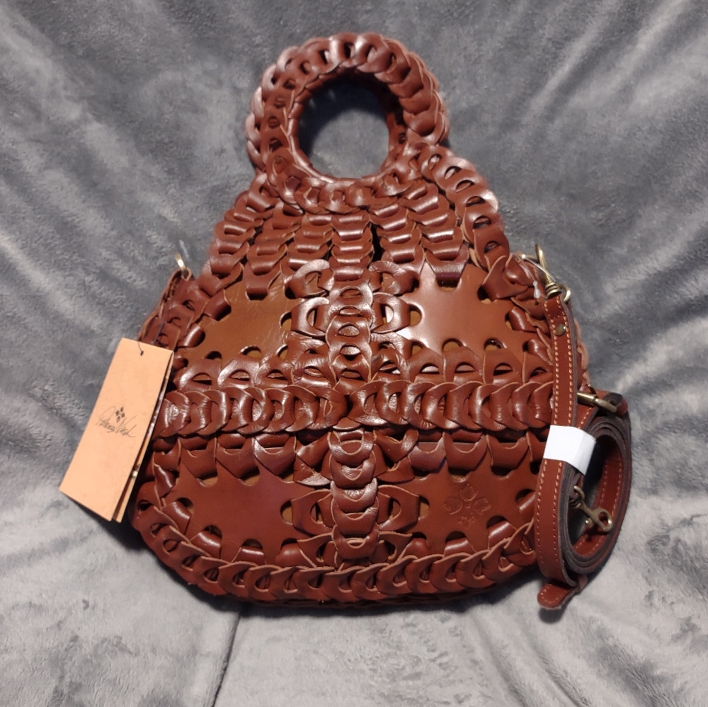 NWT Patricia Nash Ticci 70s Chain Link Leather Bag